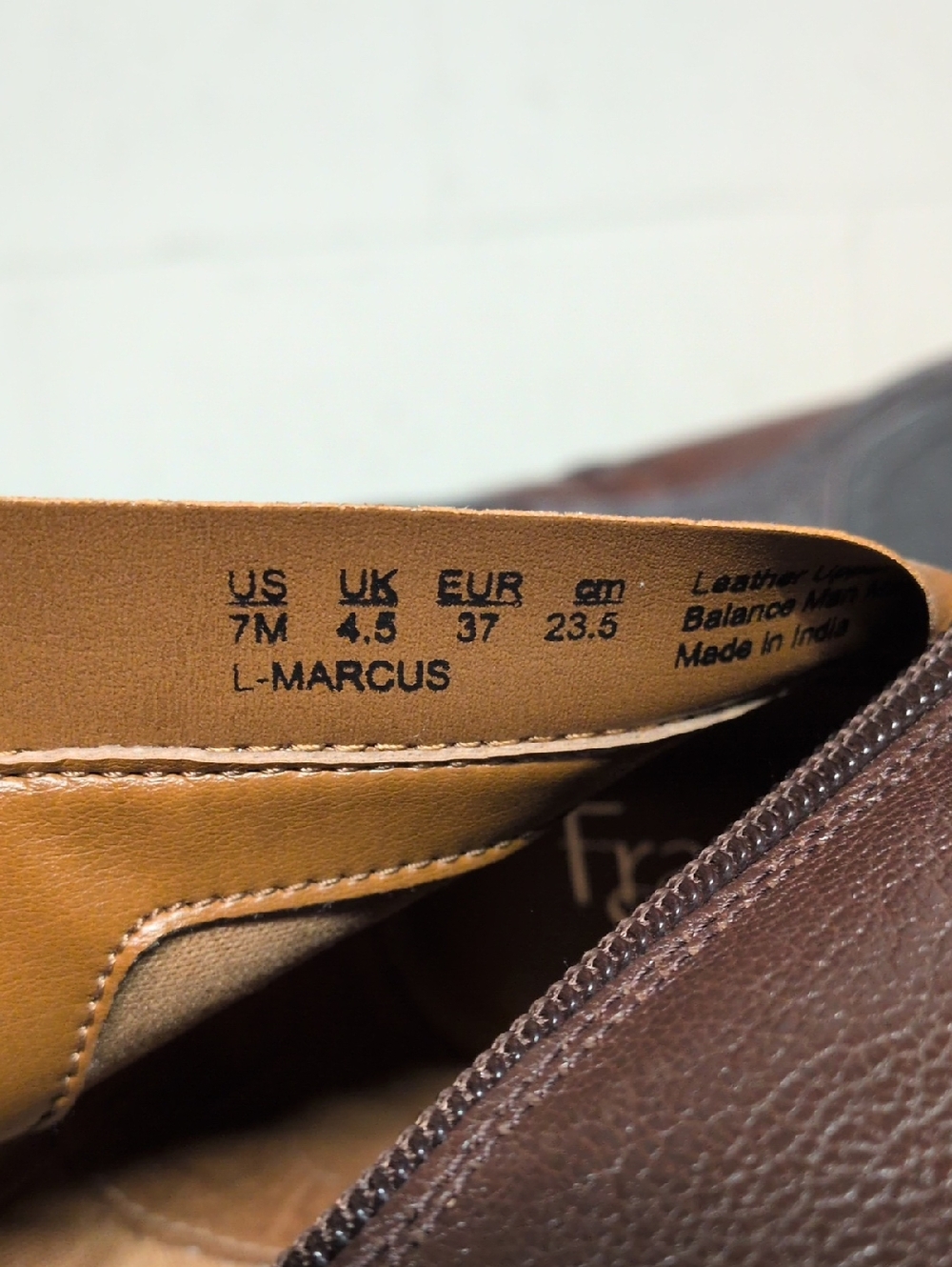 Franco Marcus Brown Leather Ankle Bootie Size 7, like new condition, Minimalist - Picture 10 of 11